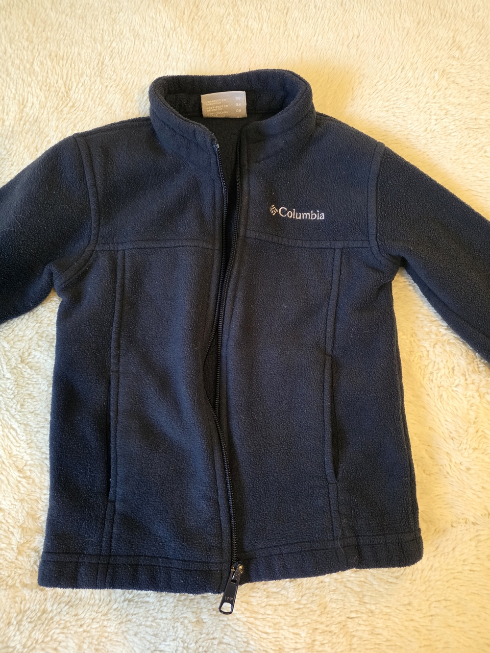Columbia Toddler Fleece Jacket Full Zip Pockets Navy 4T